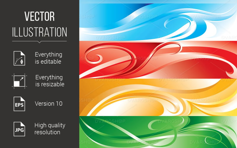 Multicolor Flourish Background - Vector Image Vector Graphic