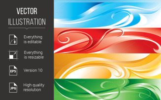 Multicolor Flourish Background - Vector Image