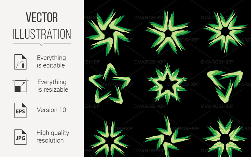 Set of different stars icons #8 - Vector Image Vector Graphic
