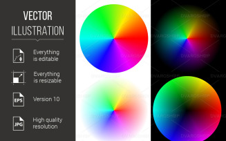 Set of Wheels in Rainbow Colors - Vector Image