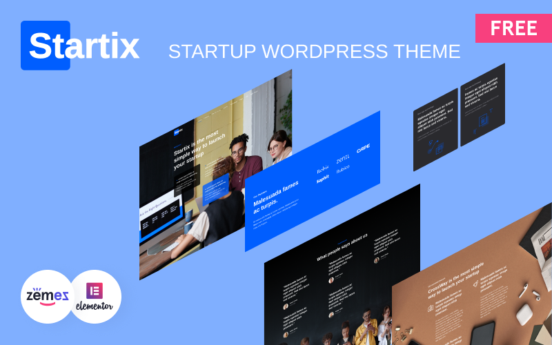 Startix - Free theme for startup WordPress Theme