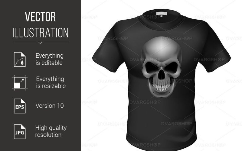 Black T-shirt - Vector Image Vector Graphic
