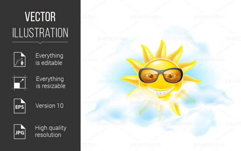 Cartoon Sun - Vector Image Vector Graphic