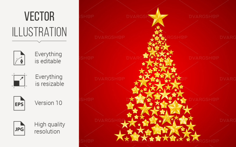 Christmas Tree - Vector Image Vector Graphic