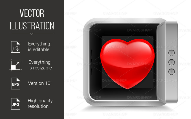 Heart in Safe - Vector Image Vector Graphic