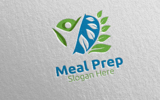Love Meal Prep Healthy Food 24 Logo Template