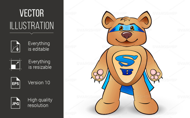 Super Bear - Vector Image Vector Graphic