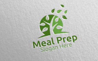 Tree Meal Prep Healthy Food 20 Logo Template