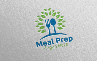Tree Meal Prep Healthy Food 23 Logo Template