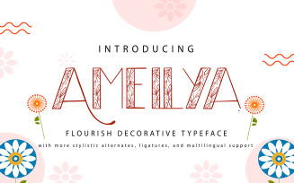 Amellya | Flourish Decorative Typeface Font
