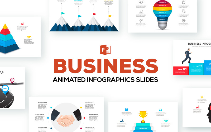 Business Animated Infographics PowerPoint template PowerPoint Template