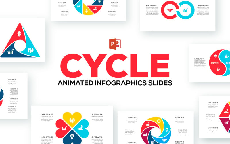Cycle Animated Infographics Presentations PowerPoint template PowerPoint Template