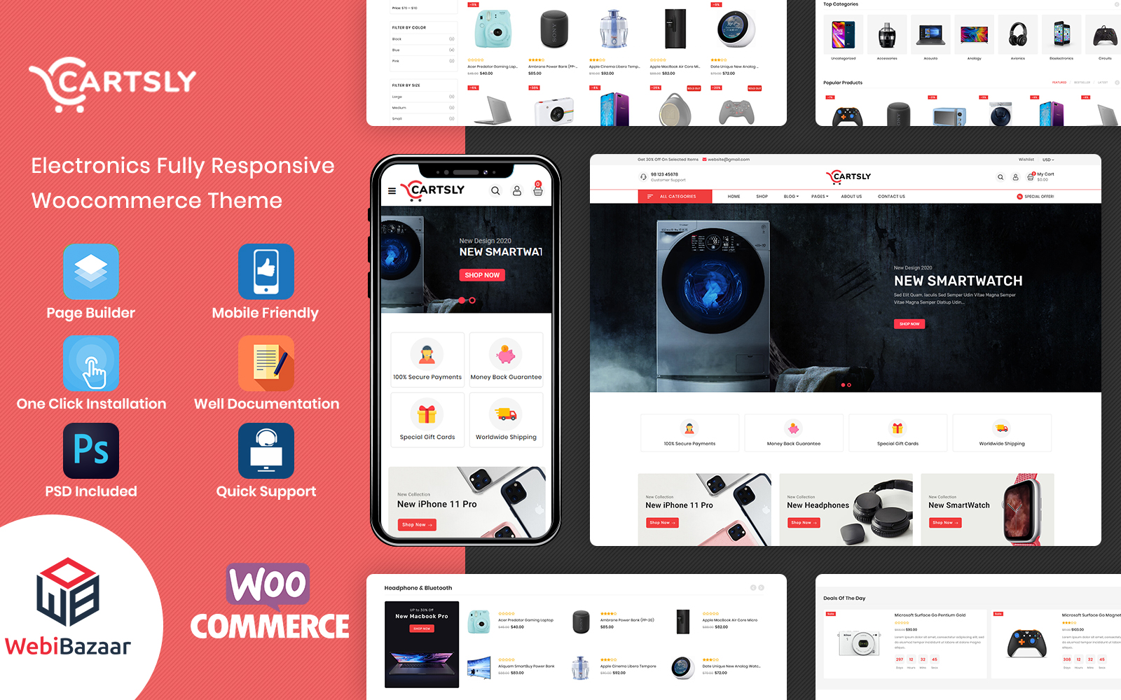 Responsywny motyw WooCommerce Cartsly - Electronics Multipurpose E-commerce #117883