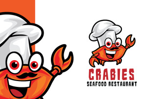Crab Seafood Restaurant Logo Template