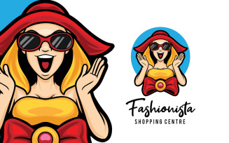 Fashion Girl Mascot Logo Template
