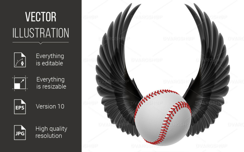 Flying Baseball - Vector Image Vector Graphic