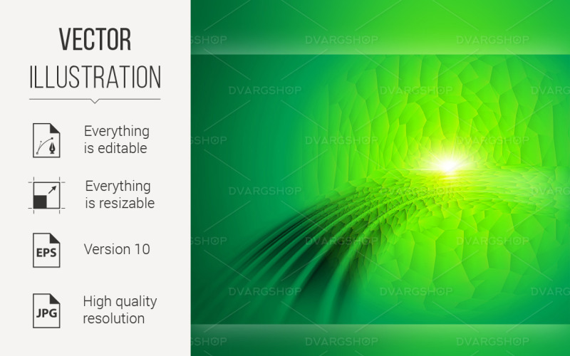 Futuristic Green Digital Background - Vector Image Vector Graphic