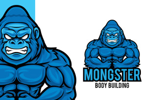 Gorilla Gym Mascot Logo Template