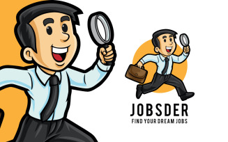Job Seeker Mascot Logo Template
