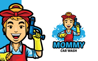 Mommy Car Wash Logo Template