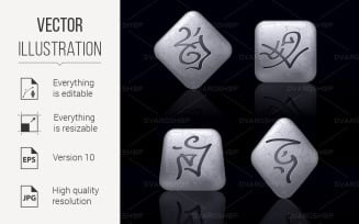 Runic Stones with Magical Spells - Vector Image