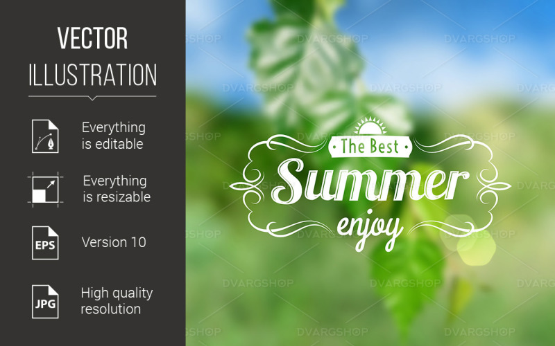 Summer Postcard - Vector Image Vector Graphic