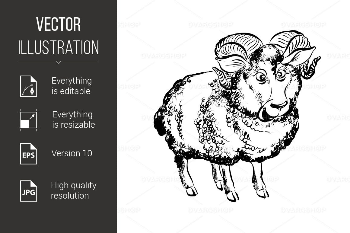 Kit Graphique #118096 Cartoon Lamb Divers Modles Web - Logo template Preview