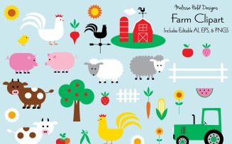 Farm Vector Clipart - Illustration