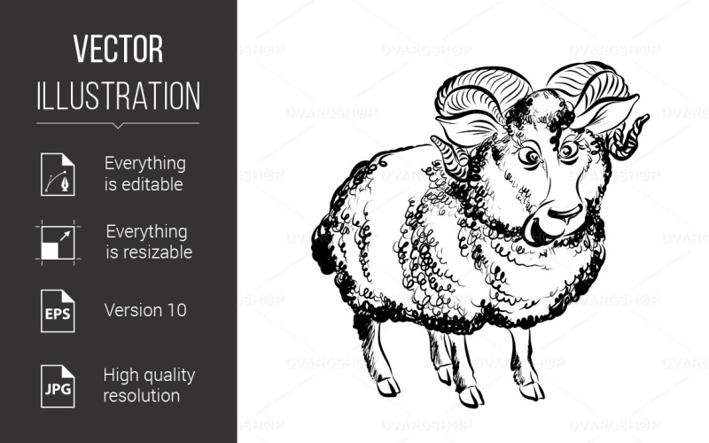 Funny Lamb - Vector Image Vector Graphic