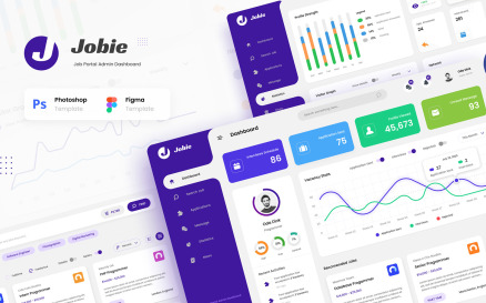 Jobie Admin - Portal Dashboard UI Template Figma PSD UI Element