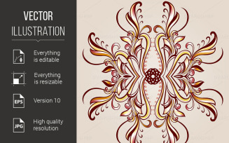 Flower Pattern Henna - Vector Image