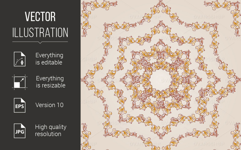 Flower Pattern Henna - Vector Image Vector Graphic