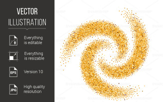 Gold Glittering Wave - Vector Image