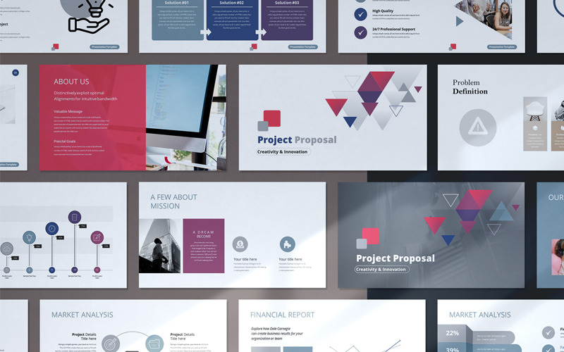 Minimal Project Proposal Presentation PowerPoint template PowerPoint Template