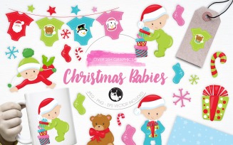 Christmas Babies illustration pack - Vector Image