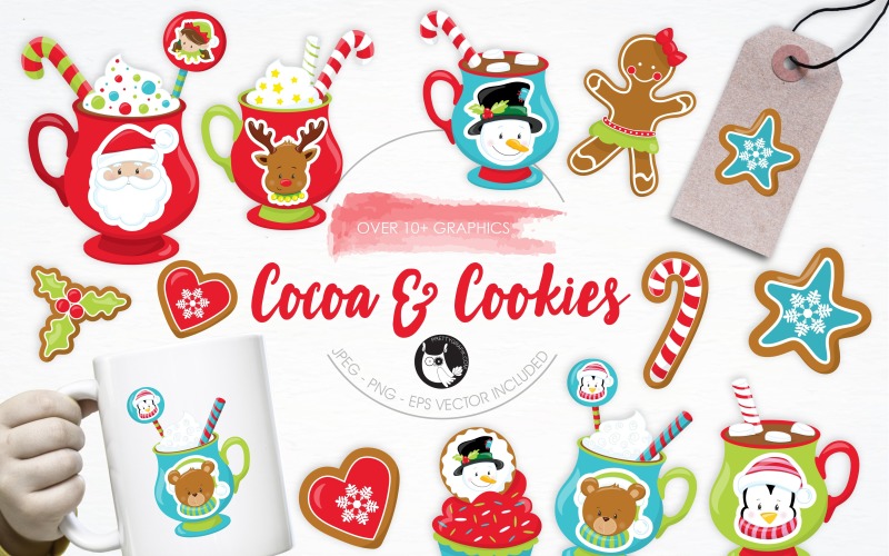 Cocoa & Cookies illustration pack - Vector Image Vector Graphic
