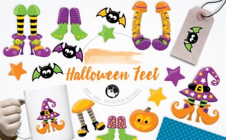 Halloween Feet illustration pack - Vector Image