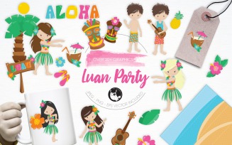 Luan Party illustration pack - Vector Image
