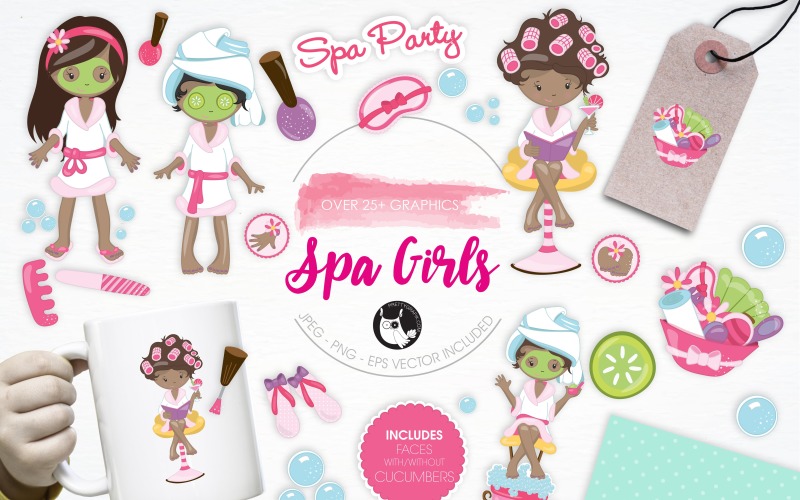 Spa Girls illustration pack - Vector Image Vector Graphic