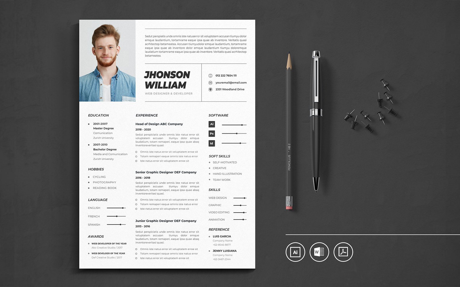 Kit Graphique #118503 Rsum Cv Divers Modles Web - Logo template Preview