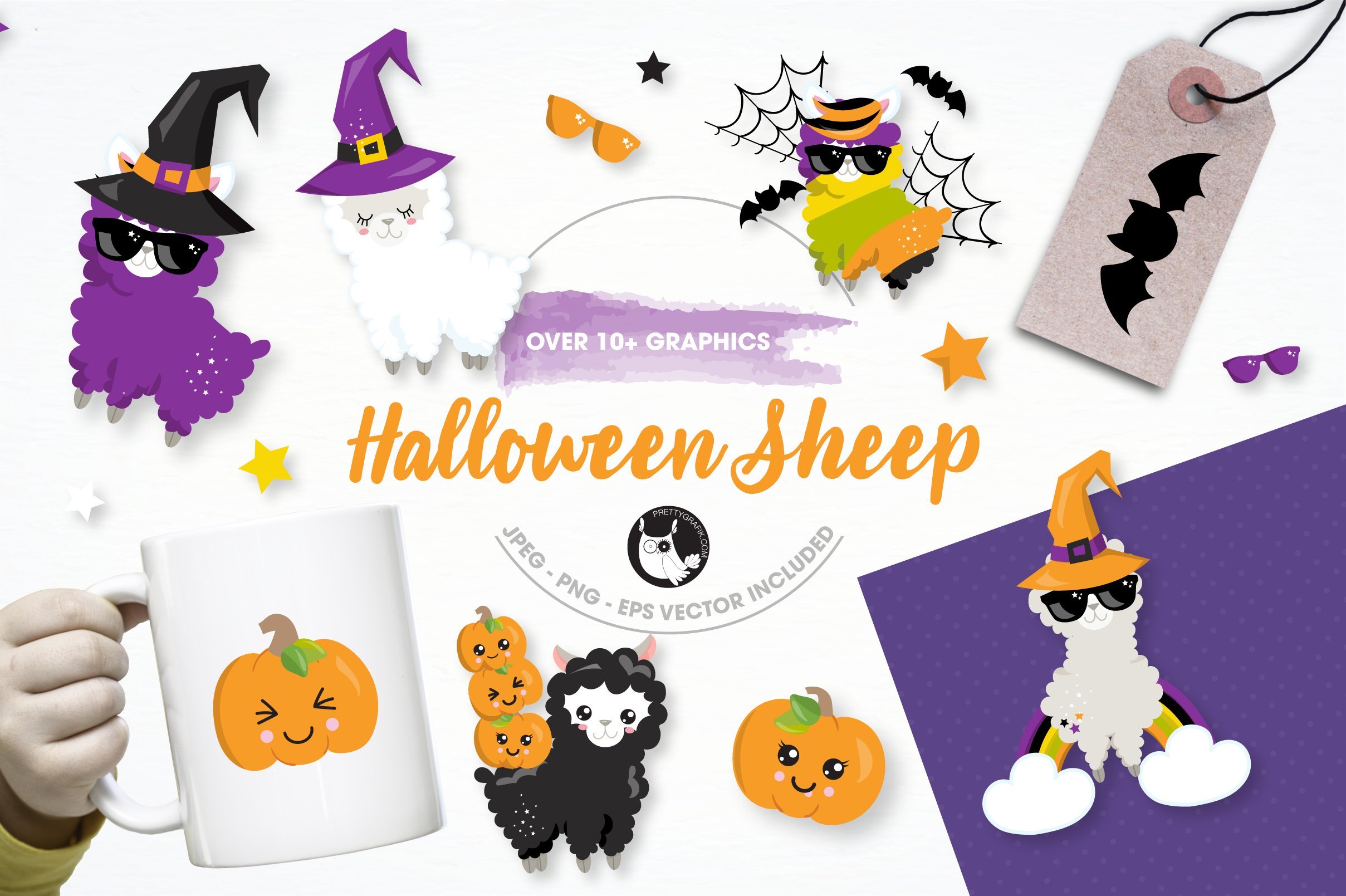 Halloween Sheep Illustration Pack - Vector Image