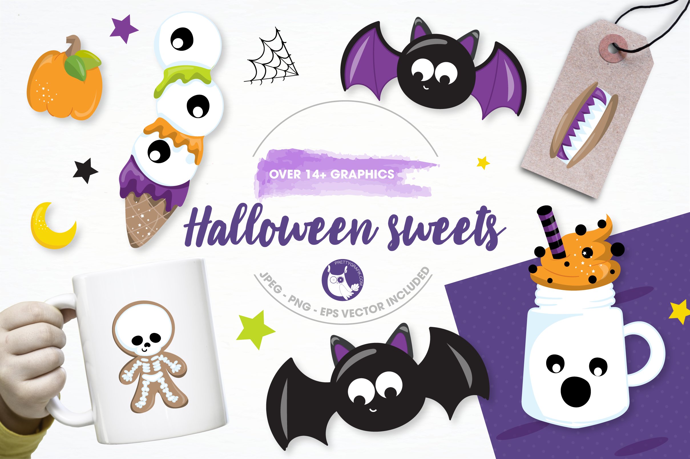 Halloween Sweets Illustration Pack - Vector Image