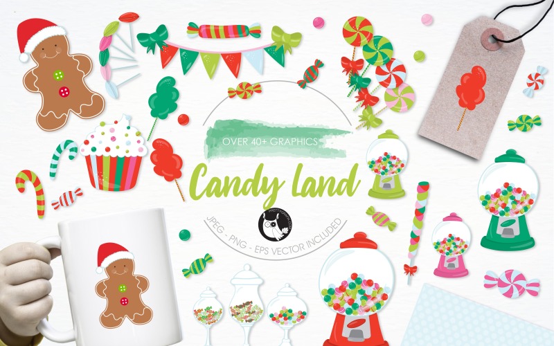 Christmas candy Illustration Pack - Vector Image Vector Graphic