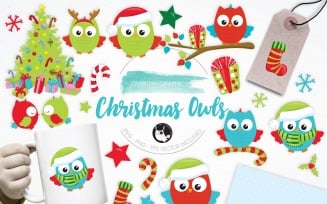 Christmas Owls Illustration Pack - Vector Image