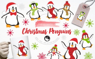Christmas Penguins Illustration Pack - Vector Image