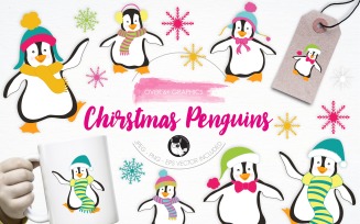 Christmas Penguins Illustration Pack - Vector Image