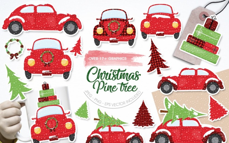 Christmas Pine Tree - Vector Image Vector Graphic