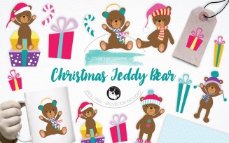 Christmas Teddy Bear illustrations - Vector Image