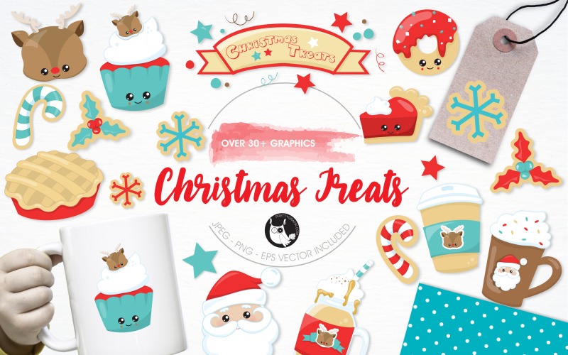 Christmas Treats Illustration Pack - Vector Image Vector Graphic