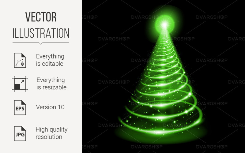 Christmas Tree - Vector Image Vector Graphic